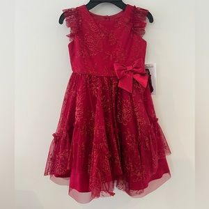 Red glitter Christmas Dress 5T NWT